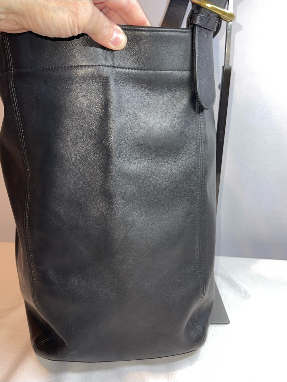 Coach 5DH-4082 Vintage 90s Black Glove Tanned Leather Tote Bag made in the USA - Picture 7 of 11